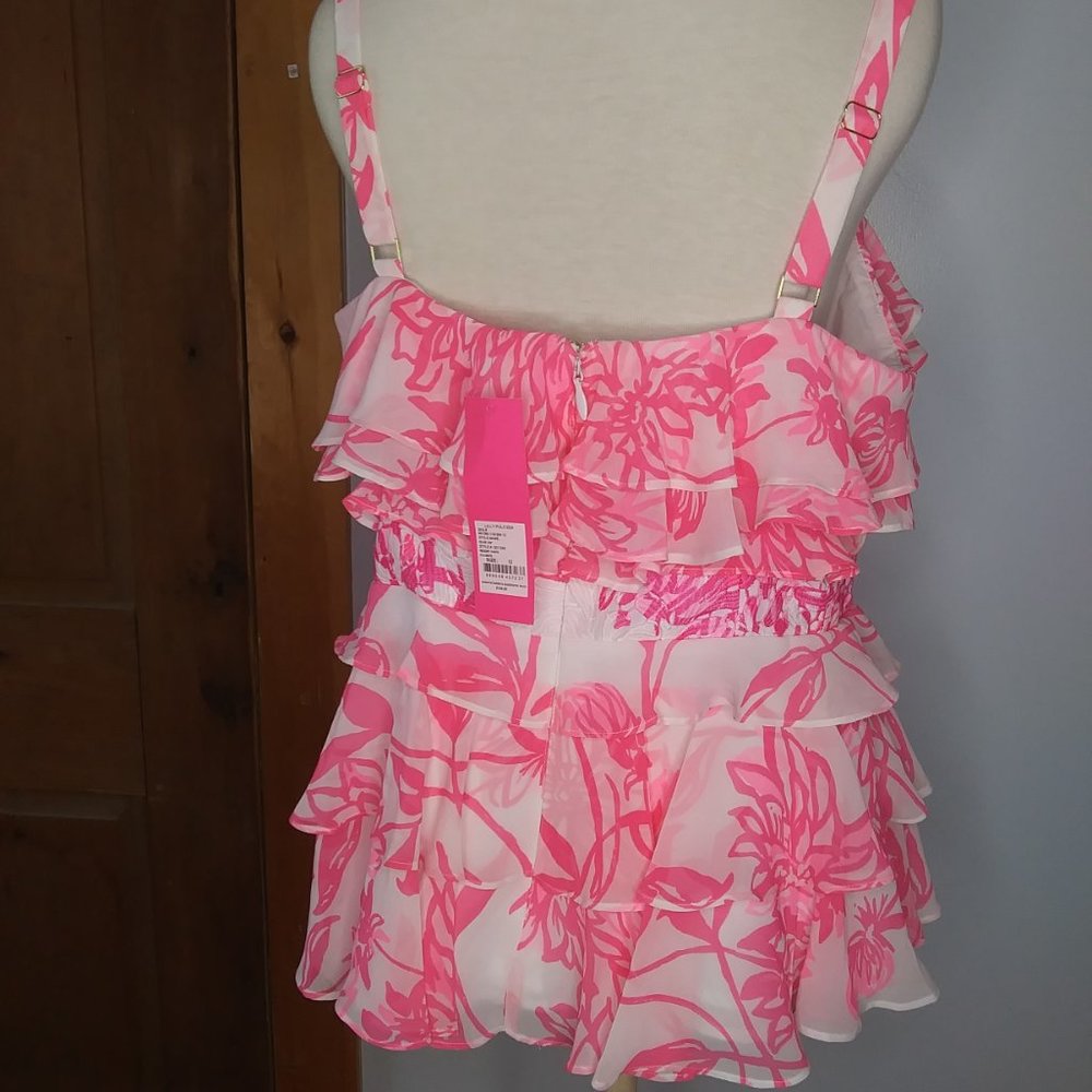Lilly Pulitzer pretty pink feminine layered the Olive top size 12 barbiecore - Picture 2 of 15